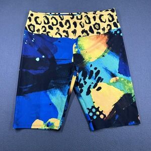 Loony Legs Bike Shorts Womens 2XL Multicolor Leopard Abstract Print High Rise